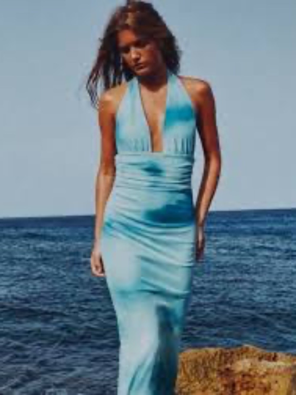 Zara blue halter dress Medium